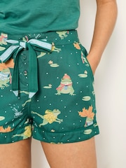 FatFace Teal Blue Frog Pyjama Shorts - Image 5 of 6