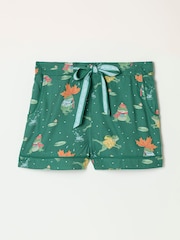 FatFace Teal Blue Frog Pyjama Shorts - Image 6 of 6