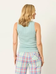 FatFace Olivia Light Green Pointelle Lace Trim Vest - Image 2 of 6