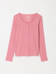Rose - Haut Henley à mailles FatFace - Image 6 de 6