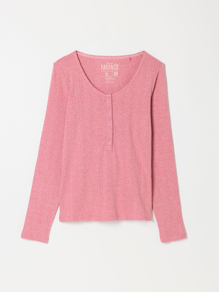 Rose - Haut Henley à mailles FatFace - Image 6 de 6