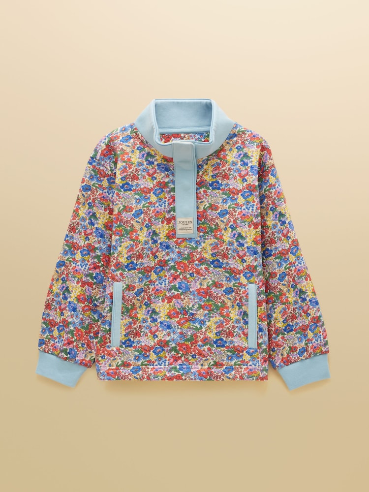 Joules Girls' Burnham Cream Ditsy Funnel Neck Sweatshirt - Image 1 of 6 Joules Girls' Burnham Cream Ditsy Funnel Neck Sweatshirt - Image 1 of 6