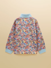 Joules Girls' Burnham Cream Ditsy Funnel Neck Sweatshirt - Image 2 of 6