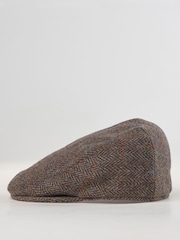 Brook Taverner Green Harris Tweed® Traditional Flat Cap - Image 2 of 4