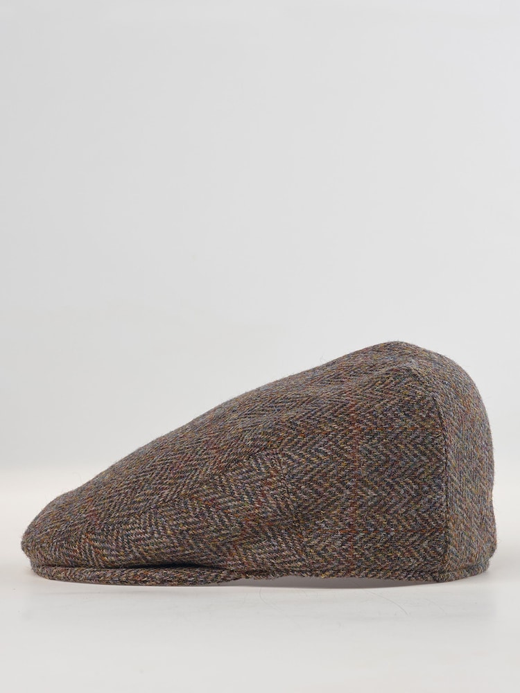 Brook Taverner Green Harris Tweed® Traditional Flat Cap - Image 2 of 4 Brook Taverner Green Harris Tweed® Traditional Flat Cap - Image 2 of 4