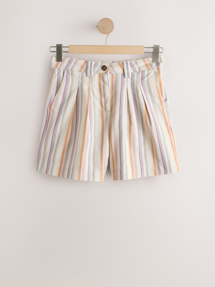 Washed Ecru/Pink Stripe Chino Shorts - Image 1 of 3