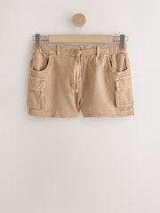Stone Cotton Linen Utility Shorts - Image 5 of 7