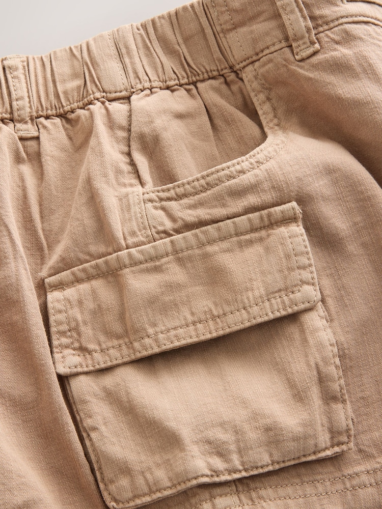 Stone Cotton Linen Utility Shorts - Image 7 of 7
