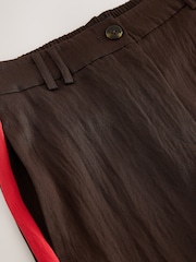 Chocolate Brown Smart Knee Shorts with Side Stripes - Image 9 of 9