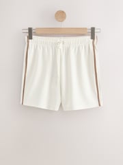 Ecru/Brown N. Premium Jersey Short with Side Stripes - Image 6 of 8