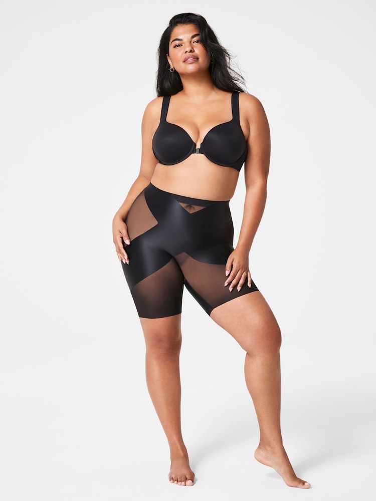 SPANX Black SpanxShape™ Satin X Mid Thigh Booty Lifting Shorts - Image 5 of 5 SPANX Black SpanxShape™ Satin X Mid Thigh Booty Lifting Shorts - Image 5 of 5