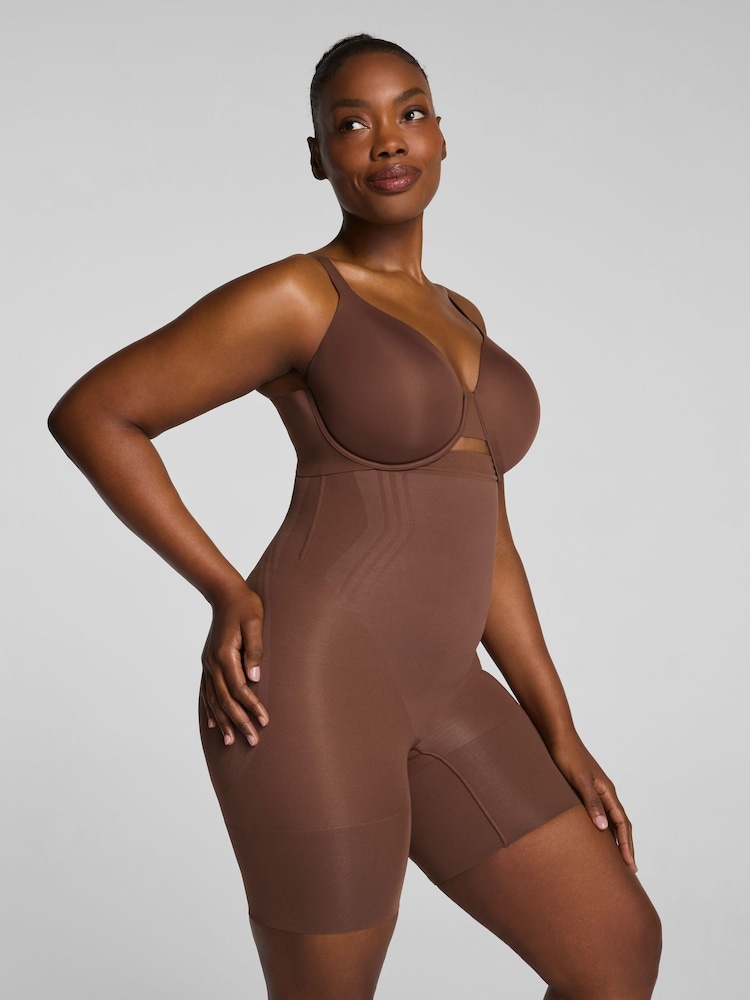 SPANX Light Brown Sculpt™ Go Figure High Waist Mid Thigh Shorts - Image 2 of 4 SPANX Light Brown Sculpt™ Go Figure High Waist Mid Thigh Shorts - Image 2 of 4