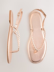 Dorado rosa - Forever Comfort® Plaited Strap Flat Sandals - Imagen 1 de 5