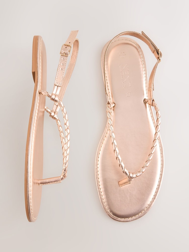 Dorado rosa - Forever Comfort® Plaited Strap Flat Sandals - Imagen 1 de 5 Dorado rosa - Forever Comfort® Plaited Strap Flat Sandals - Imagen 1 de 5
