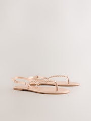 Dorado rosa - Forever Comfort® Plaited Strap Flat Sandals - Imagen 2 de 5