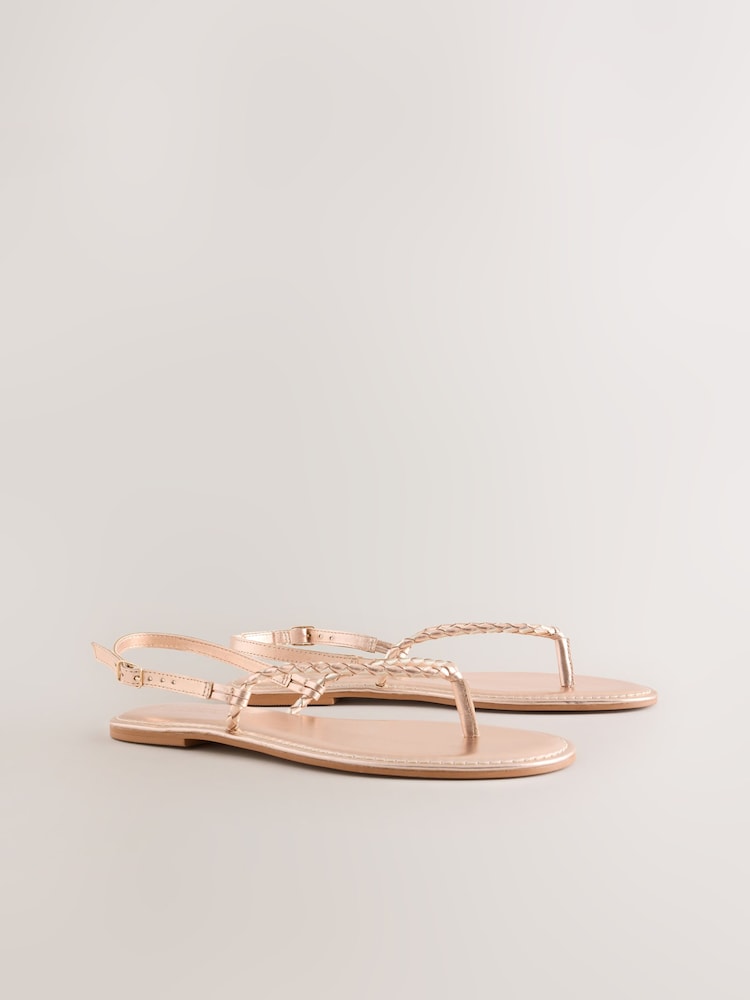 Dorado rosa - Forever Comfort® Plaited Strap Flat Sandals - Imagen 2 de 5 Dorado rosa - Forever Comfort® Plaited Strap Flat Sandals - Imagen 2 de 5