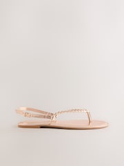 Dorado rosa - Forever Comfort® Plaited Strap Flat Sandals - Imagen 3 de 5