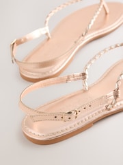 Dorado rosa - Forever Comfort® Plaited Strap Flat Sandals - Imagen 4 de 5