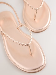 Dorado rosa - Forever Comfort® Plaited Strap Flat Sandals - Imagen 5 de 5