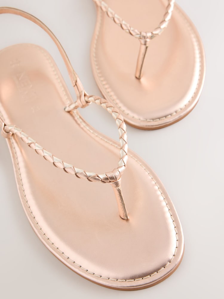 Dorado rosa - Forever Comfort® Plaited Strap Flat Sandals - Imagen 5 de 5 Dorado rosa - Forever Comfort® Plaited Strap Flat Sandals - Imagen 5 de 5