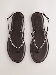 Chocolate Brown Forever Comfort® Plaited Strap Flat Sandals - Image 1 of 9