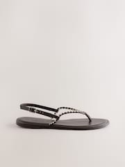 Chocolate Brown Forever Comfort® Plaited Strap Flat Sandals - Image 3 of 9