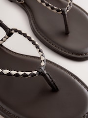 Chocolate Brown Forever Comfort® Plaited Strap Flat Sandals - Image 9 of 9