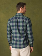Green Regular Fit Easy Iron Button Down Long Sleeve Oxford Check Shirt - Image 3 of 5