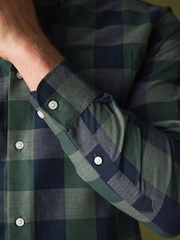 Green Regular Fit Easy Iron Button Down Long Sleeve Oxford Check Shirt - Image 5 of 5