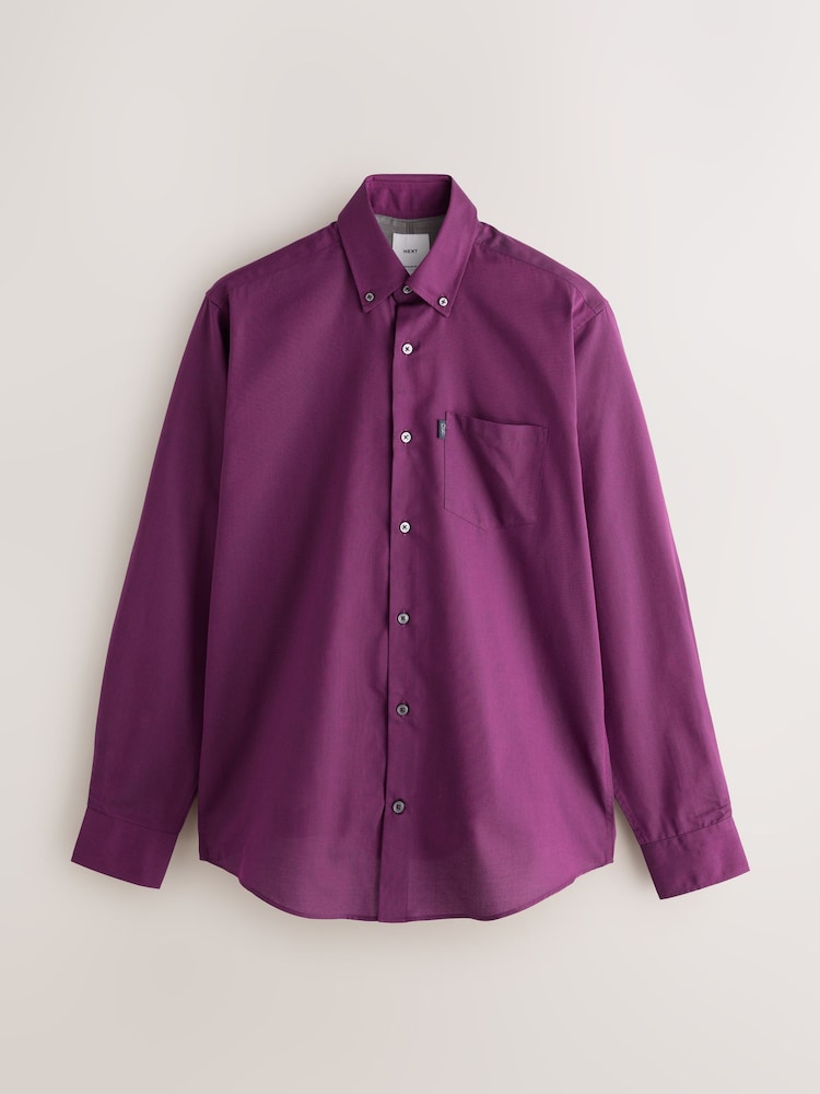 Purple Regular Fit Button Down Easy Iron Oxford Shirt - Image 1 of 3 Purple Regular Fit Button Down Easy Iron Oxford Shirt - Image 1 of 3