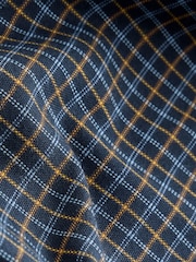 Blue Regular Fit Easy Iron Button Down Long Sleeve Oxford Check Shirt - Image 7 of 8