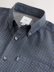 Blue Regular Fit Easy Iron Button Down Long Sleeve Oxford Check Shirt - Image 8 of 8