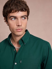 Green Regular Fit Button Down Easy Iron Oxford Shirt - Image 5 of 8