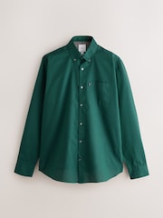 Green Regular Fit Button Down Easy Iron Oxford Shirt - Image 6 of 8