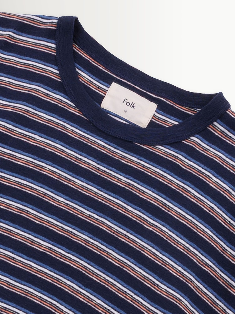 Folk Blue Multistripe T-Shirt - Image 3 of 3