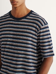 Folk Blue Multistripe T-Shirt - Image 5 of 8