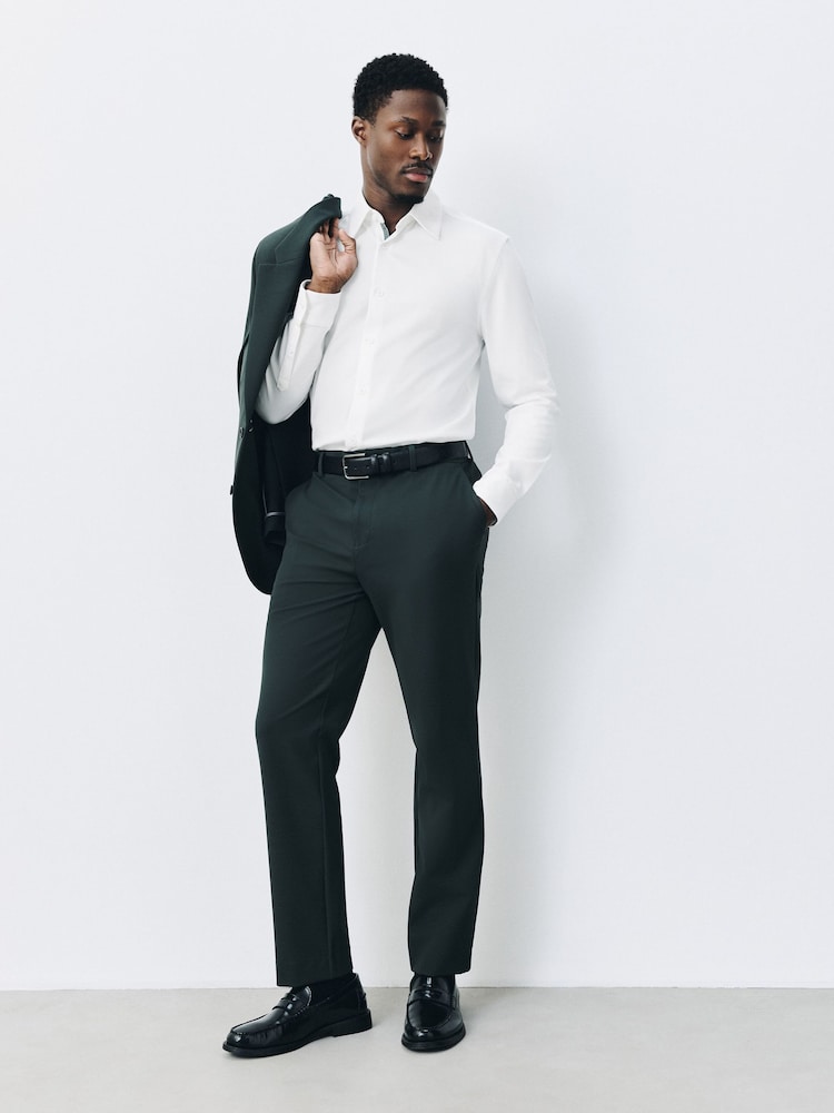 White Jersey Muscle Fit Long Sleeve Shirt - Image 2 of 7 White Jersey Muscle Fit Long Sleeve Shirt - Image 2 of 7
