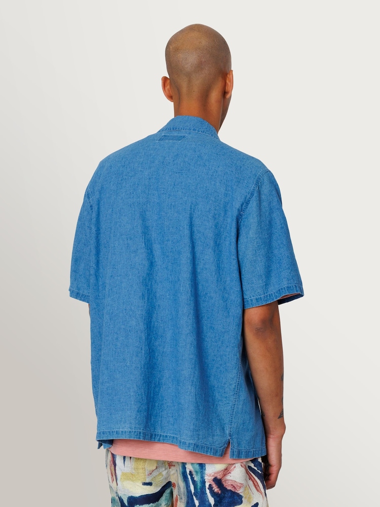 Folk Blue Gabe Indigo Linen Shirt - Image 2 of 8