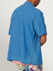 Folk Blue Gabe Indigo Linen Shirt - Image 3 of 8