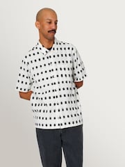 Folk White Gabe Window Ikat Short Sleeve Shirt - Image 1 of 10