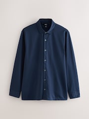 Navy Jersey Muscle Fit Long Sleeve Shirt - Image 1 of 3
