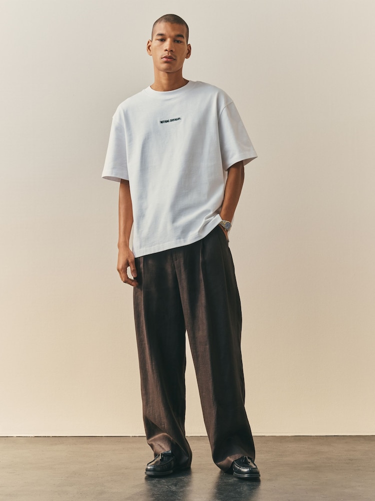 Nothing Ordinary Ecru Master Font Relaxed Fit Graphic Heavyweight T-Shirt - Image 2 of 6