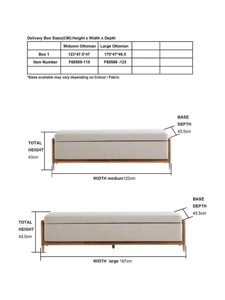 Tweedy Plain Light Natural Lloyd Storage Ottoman Bench - Image 9 of 9