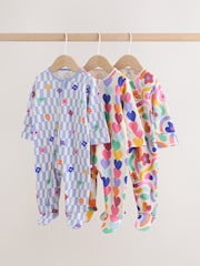 Bright Rainbow Two Way Zip Sleepsuits 3 Pack (0mths-2yrs) - Image 1 of 14