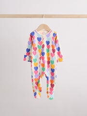 Bright Rainbow Two Way Zip Sleepsuits 3 Pack (0mths-2yrs) - Image 4 of 14