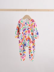 Bright Rainbow Two Way Zip Sleepsuits 3 Pack (0mths-2yrs) - Image 5 of 14