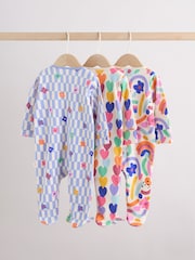 Bright Rainbow Two Way Zip Sleepsuits 3 Pack (0mths-2yrs) - Image 6 of 14