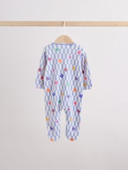 Bright Rainbow Two Way Zip Sleepsuits 3 Pack (0mths-2yrs) - Image 7 of 14