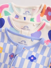Bright Rainbow Two Way Zip Sleepsuits 3 Pack (0mths-2yrs) - Image 9 of 14