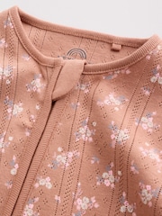 Brown Ditsy Floral 5 Pack Two Way Zip Baby Sleepsuit (0-2yrs) - Image 15 of 19